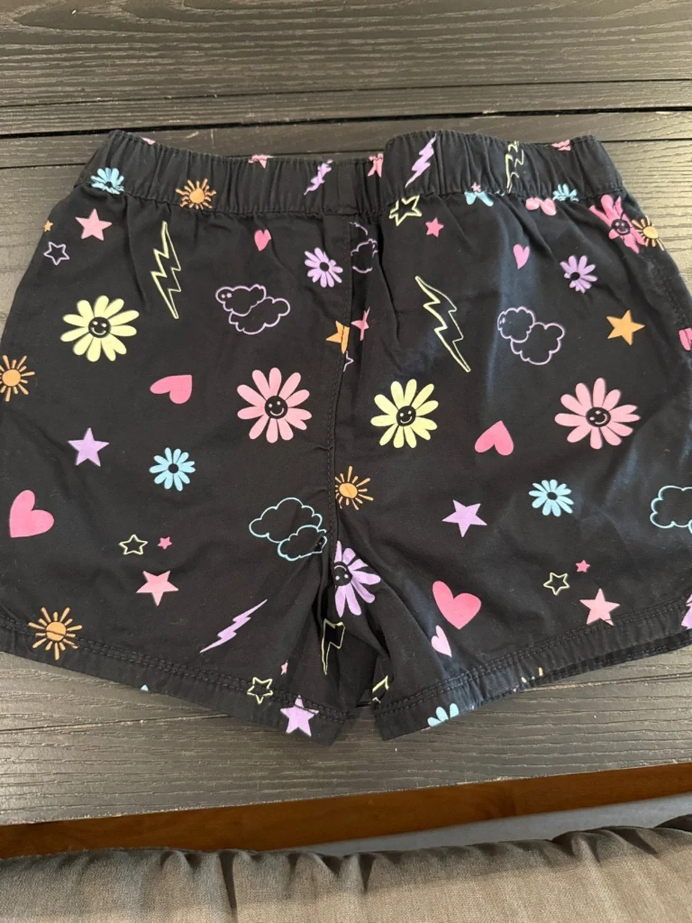 The Children's Place Black Floral & Icon Pull-On Shorts with Pastel Prints